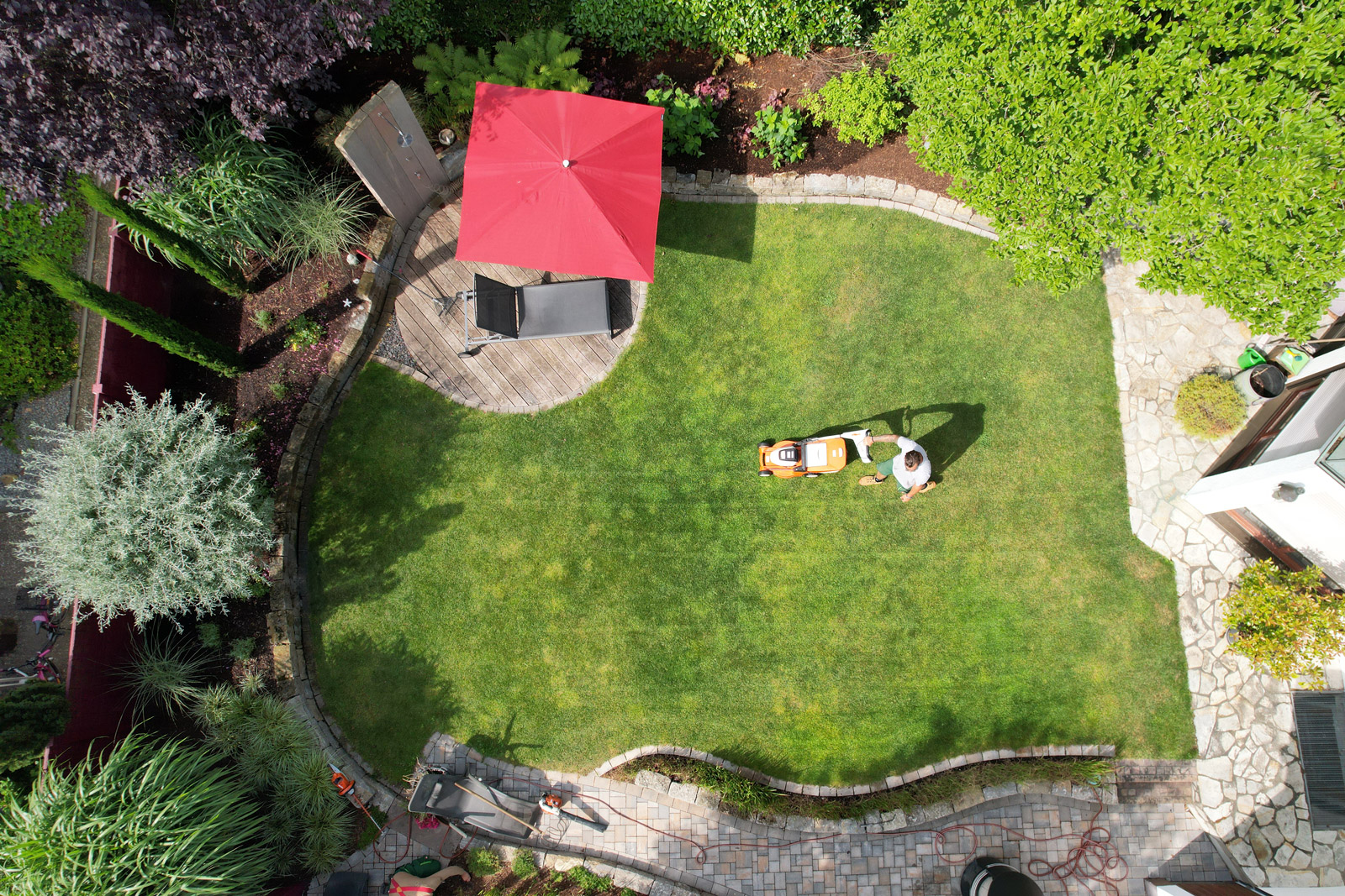 Seitz Garten- und Landschaftsbau - Gartenpflege im Hochsommer Rasenpflege